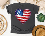 American Flag Heart Red 3 graphic tee in Pepper