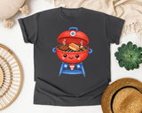 Patriotic Barbecue Grill graphic tee in Pepper