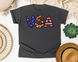 USA Brown graphic tee in Pepper