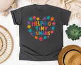 Helping Tiny Humans Handprint Heart graphic tee in Pepper
