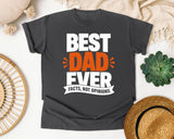 Best Dad Ever Facts Not Opinions White graphic tee in Pepper