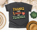 Thanks For Being My Teacher White graphic tee in Pepper