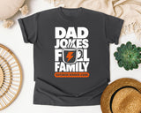 Dad Jokes Fuel Family White graphic tee in Pepper
