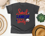 Sweet Land Of Liberty Red 2 graphic tee in Pepper