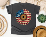 American Flag Sunflower graphic tee in Pepper