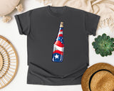 Patriotic Champagne Bottle graphic tee in Pepper