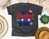 Let Freedom Bling Navy graphic tee in Pepper