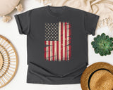 Distressed American Flag graphic tee in Pepper