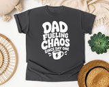 Dad Fueling Chaos Since Day One White graphic tee in Pepper