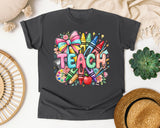 Teach Crayons graphic tee in Pepper