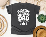 World's Okayest Dad And Proud Of It White graphic tee in Pepper
