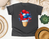 Patriotic Ice Cream Cone Red graphic tee in Pepper