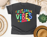 First Grade Vibes Marquee graphic tee in Pepper