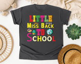 Little Miss Back To School Bright graphic tee in Pepper
