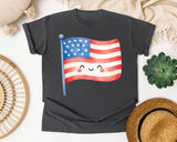 Smiling American Flag graphic tee in Pepper