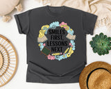 Smiles First Lessons Next graphic tee in Pepper