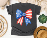 Patriotic Flag Bow Blue graphic tee in Pepper