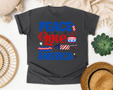 Peace Love America Blue graphic tee in Pepper