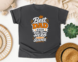 Best Dad Ever Full Time Hero Part Time Sleeper White graphic tee in Pepper