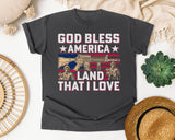 God Bless America Land That I Love Pink graphic tee in Pepper