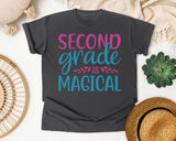 Second Grade Is Magical Script graphic tee in Pepper