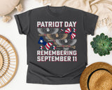Patriot Day Remembering September 11 graphic tee in Pepper