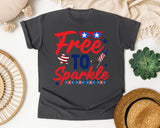 Free To Sparkle Red graphic tee in Pepper