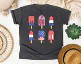 Patriotic Popsicle Set graphic tee in Pepper