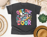 Out The Door Dinosaur graphic tee in Pepper