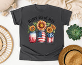 Happy 4th Of July Grey graphic tee in Pepper