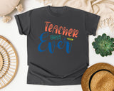 Best Teacher Ever Script graphic tee in Pepper