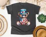 Bear In Patriotic Outfit graphic tee in Pepper