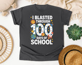 I Blasted Through 100 Days Of School graphic tee in Pepper