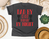 Dad By Day Gamer By Night White 3 graphic tee in Pepper