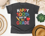 Happy 100th Day Of 1st Grade graphic tee in Pepper