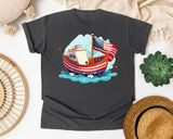 Patriotic Sailboat graphic tee in Pepper