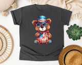 Bear With Flag Hat graphic tee in Pepper