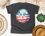 Patriotic Smiley Ball graphic tee in Pepper