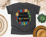 Colors Numbers And Laughs Circle graphic tee in Pepper