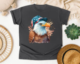 Eagle In Flag Hat Brown graphic tee in Pepper