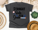 Straight Outta 4th Grade Alarm Clock graphic tee in Pepper