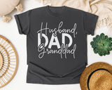 Husband Dad Granddad White graphic tee in Pepper