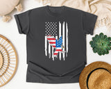 Flying Eagle American Flag graphic tee in Pepper