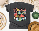 Rockin This Teacher Life Grey graphic tee in Pepper