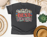 World's Best Teacher graphic tee in Pepper