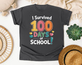 I Survived 100 Days Of School graphic tee in Pepper