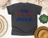 Proud To Be An American Grey graphic tee in Pepper