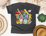 Teacher Supplies graphic tee in Pepper