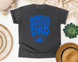 World's Okayest Dad And Proud Of It Blue graphic tee in Pepper