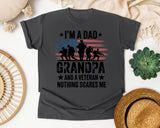 I'm A Dad Grandpa And A Veteran Nothing Scares Me Black graphic tee in Pepper